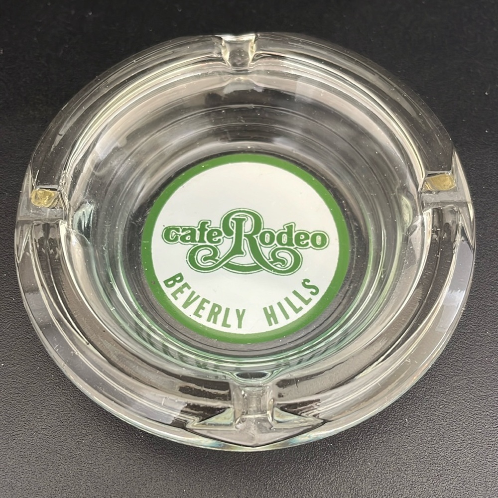 Vintage Cafe Rodeo Beverly Hills Glass Ashtray Excellent Condition No Chips - Picture 1 of 4